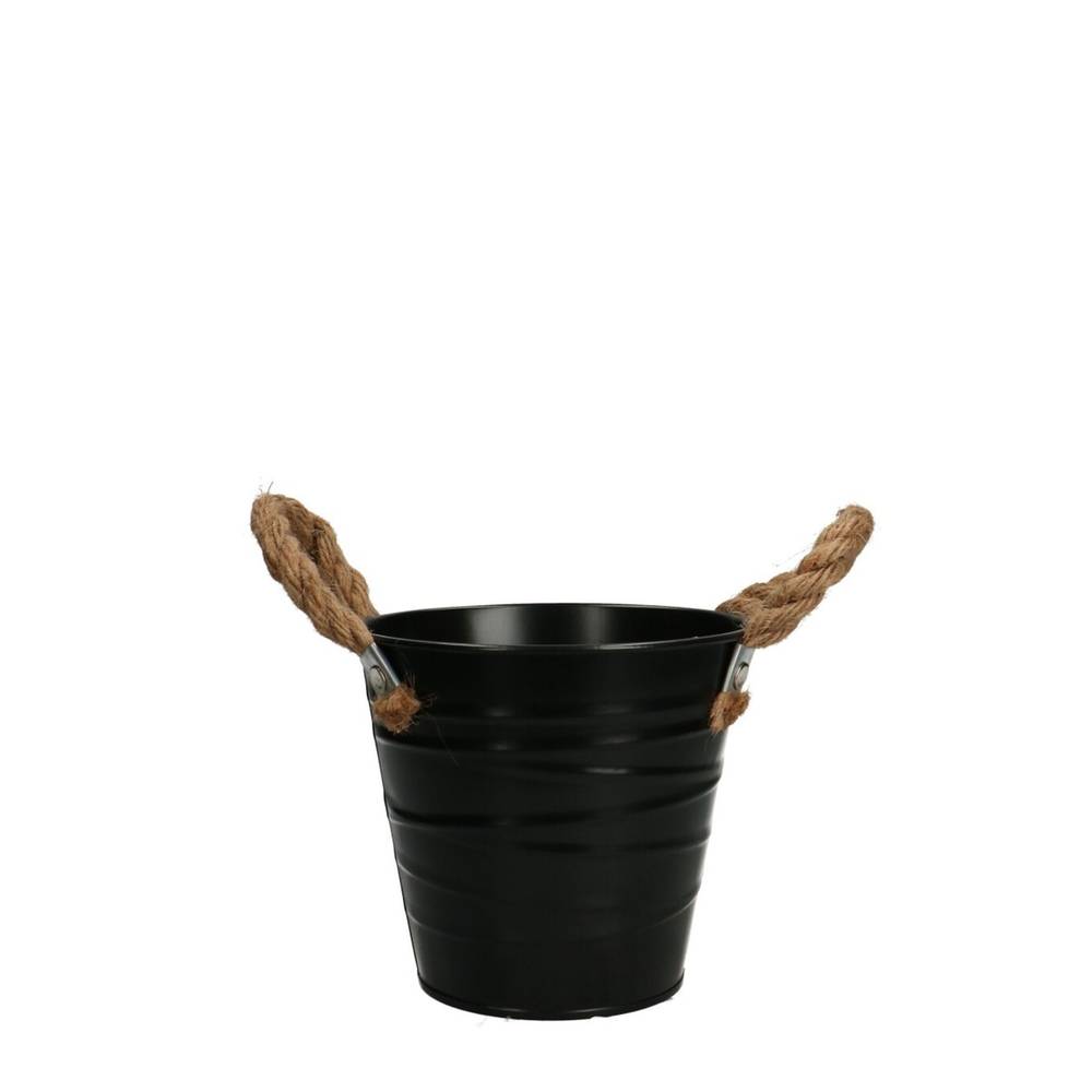Zink Übertopf Julia schwarz D13cm H12cm