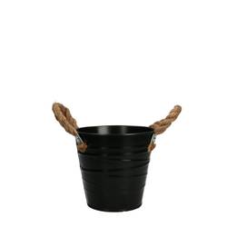 Zink Übertopf Julia schwarz D13cm H12cm