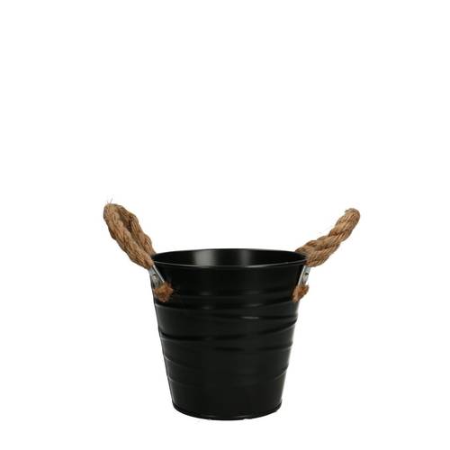 Zink Übertopf Julia schwarz D13cm H12cm