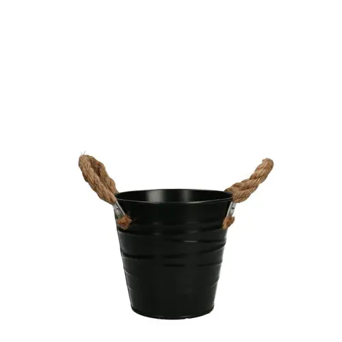 Zink Übertopf Julia schwarz D13cm H12cm