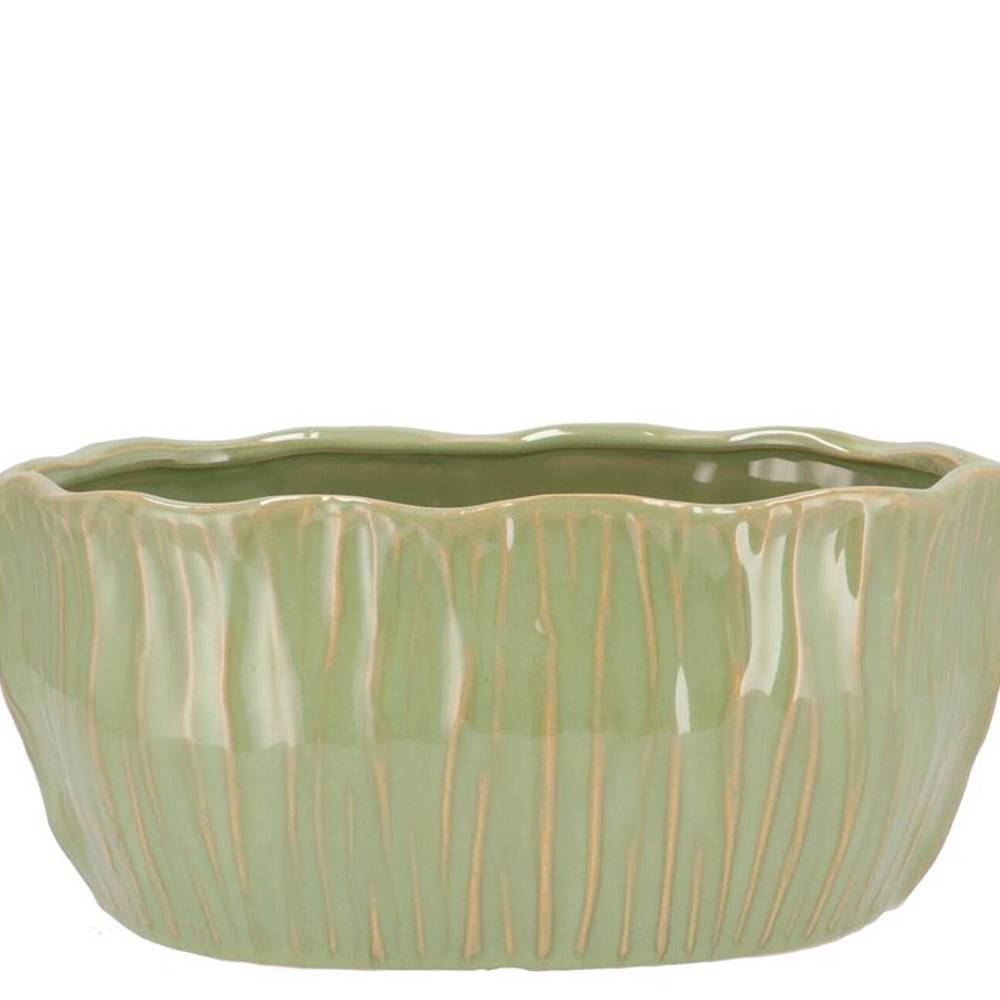Keramik Schale Lima Oval grün 17x15x12cm