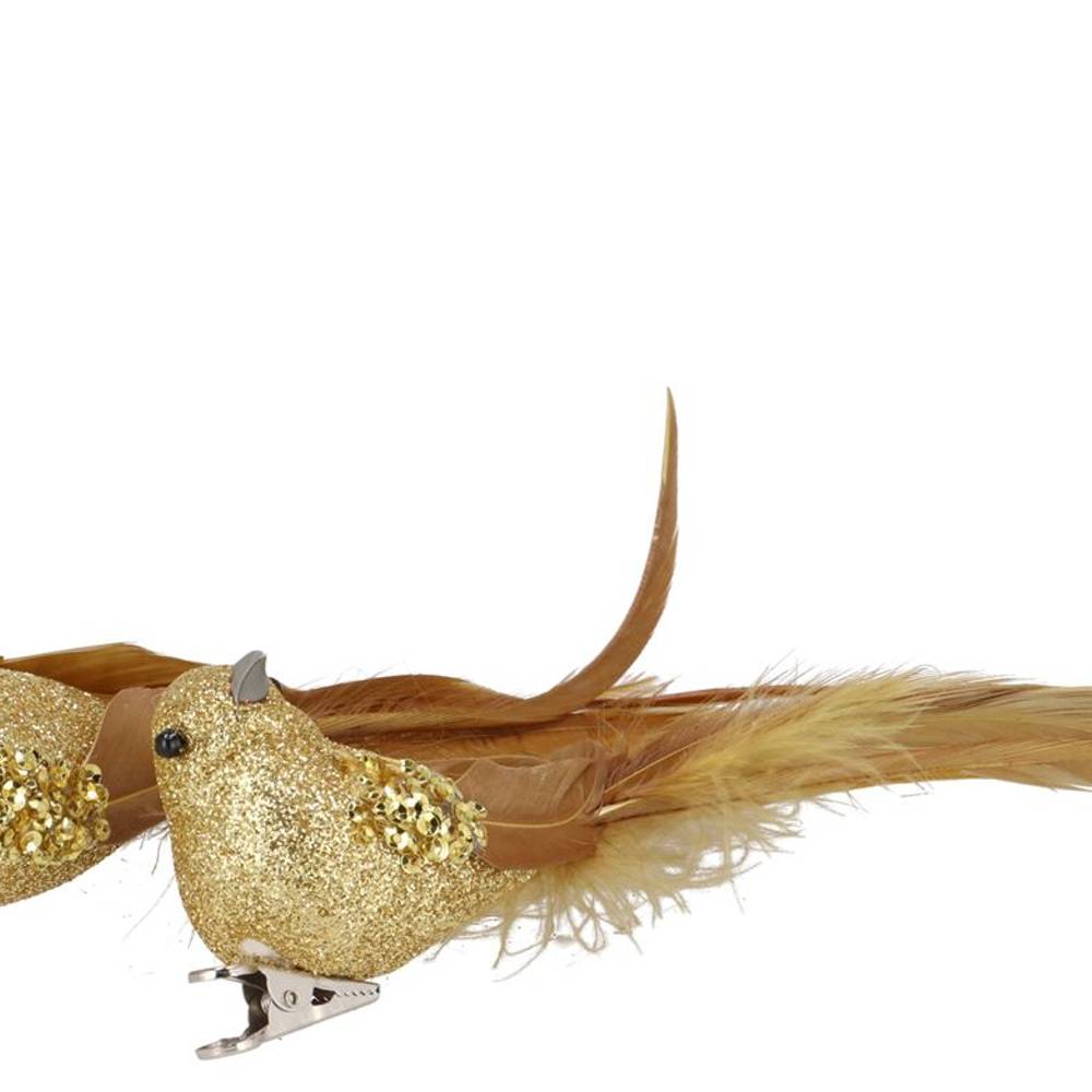 Klammer Vogel 2/Set Shine gold 16cm