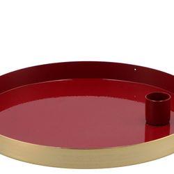 Kerzenständer Teller rot 22x2,5cm