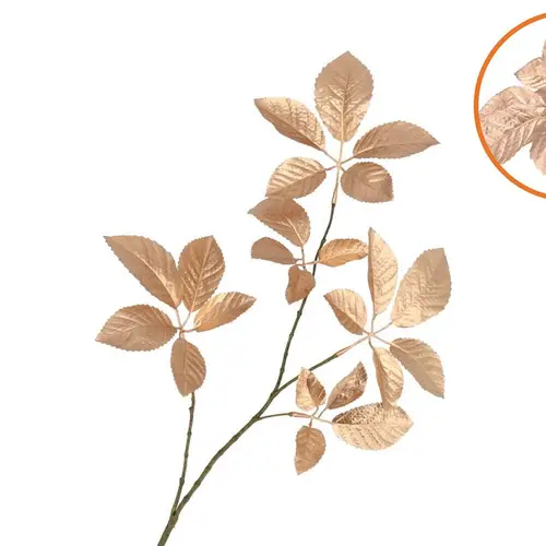 Seiden Holunderblatt gold L81cm