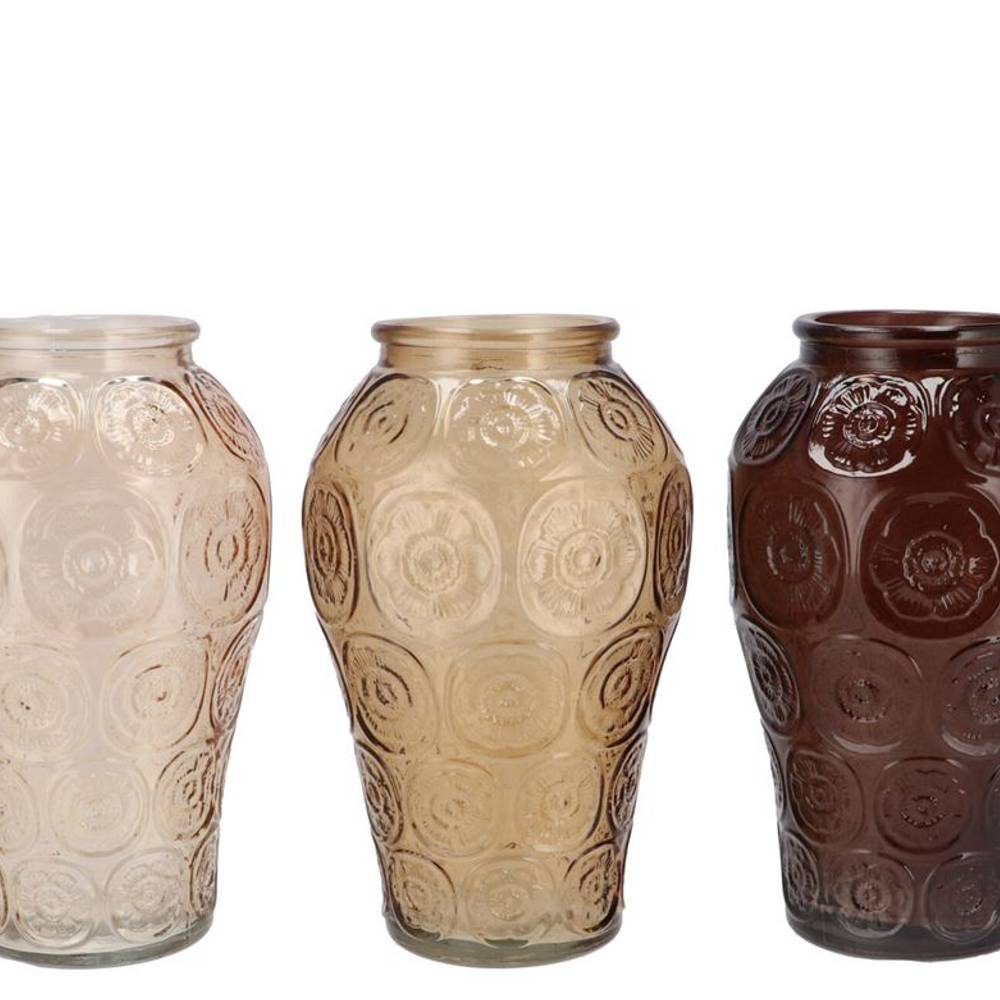 Glas Vase Delight Circle mix braun 15x25cm