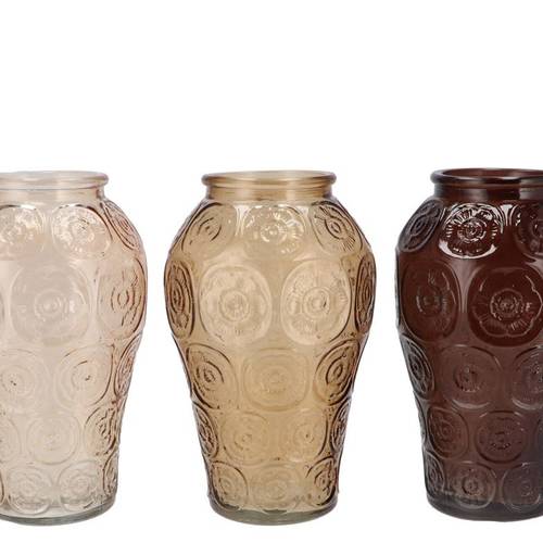Glas Vase Delight Circle mix braun 15x25cm