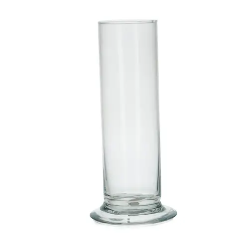 Glas Vase Zylinder auf Fuss D06cm H20cm