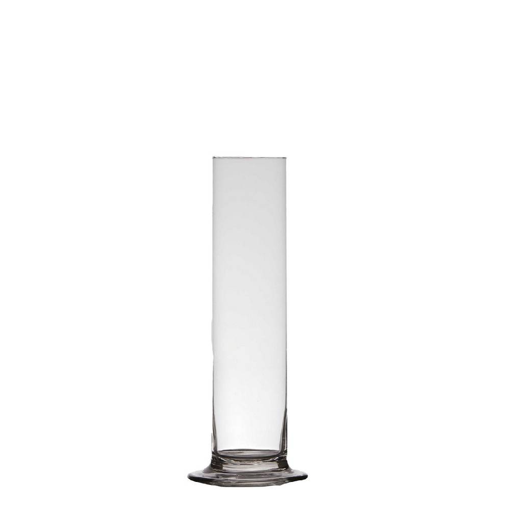 Glas Vase Zylinder auf Fuss D06cm H20cm H020