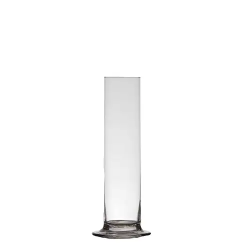 Glas Vase Zylinder auf Fuss D06cm H20cm H020