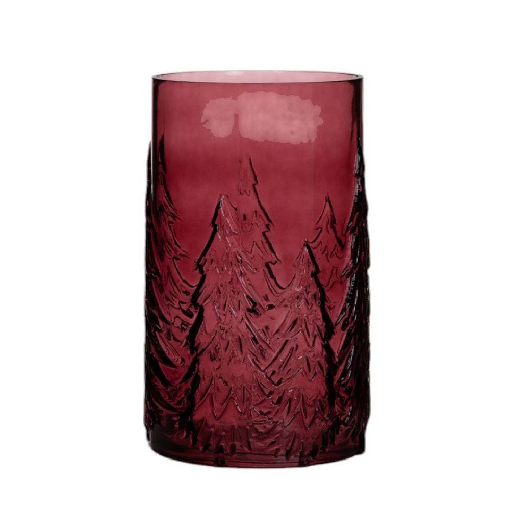 Glas Vase Baum rot D16cm H26cm