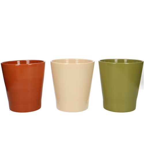 Keramik Orchidee Übertopf mix terra D13cm H14cm