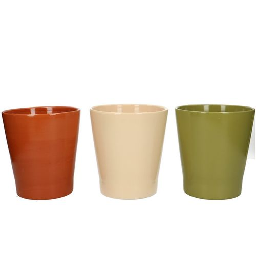 Keramik Orchidee Übertopf mix terra D13cm H14cm