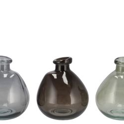 Glas Vase Karakum grau mix D16cm H14cm