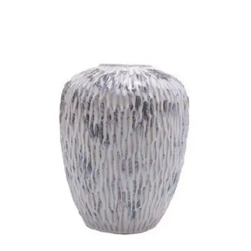 Keramik Vase Perivolia grau D23cm H30cm