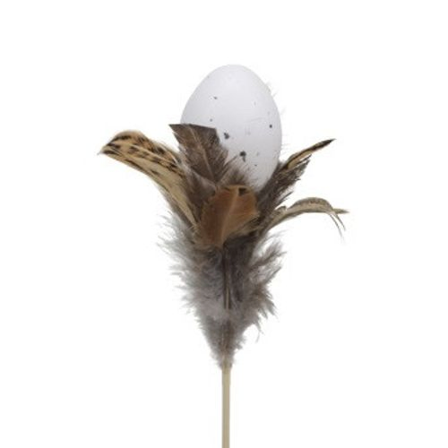 Ei auf Stab Feder natur L40cm D05cm