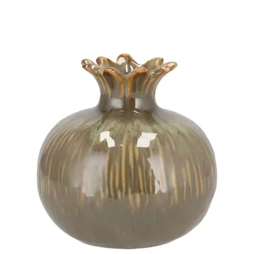 Keramik Vase Granatapfel sand 09x09x09cm