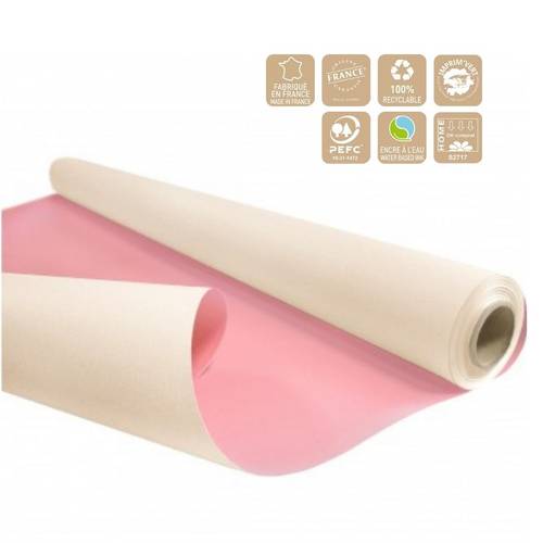 Papier Rolle 80cm Duo rosa/weiss 60gr 40m