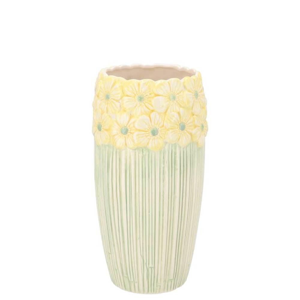 Keramik Vase Jane gelb 11x11x21cm