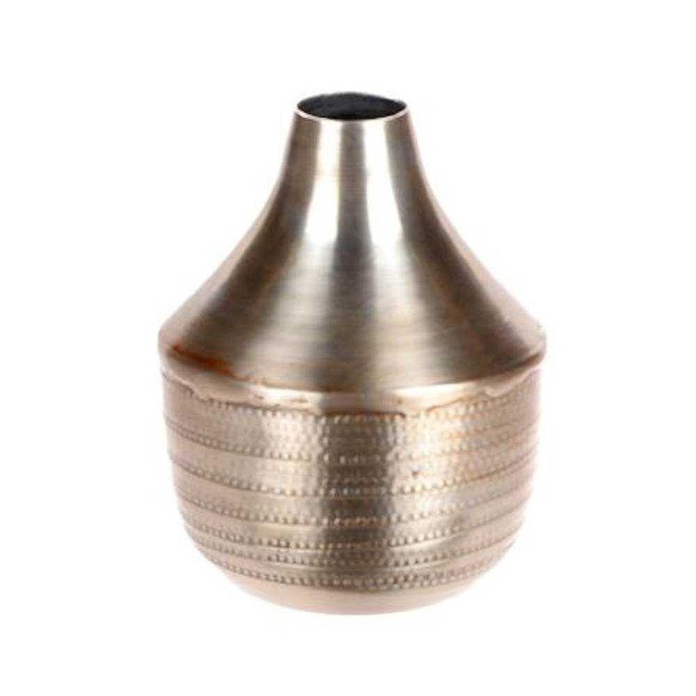 Metall Vase gehämmert loni silber D11cm H13.5cm