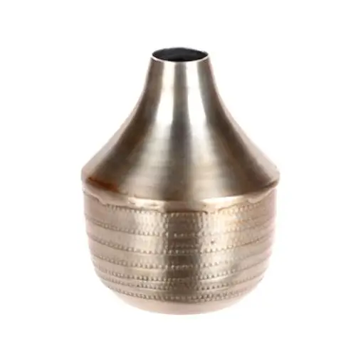 Metall Vase gehämmert loni silber D11cm H13.5cm