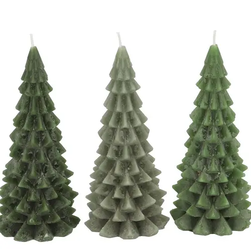 Kerze Baum Majestic mix grün 08x16cm
