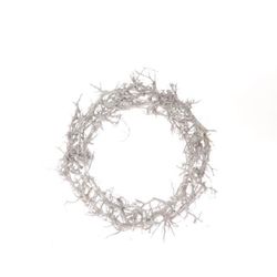 Kranz weiss gebleicht Bonsai mit LED D30cm