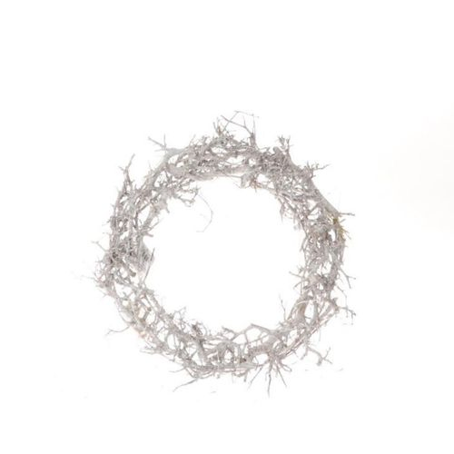 Kranz weiss gebleicht Bonsai mit LED D30cm