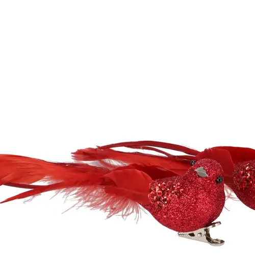 Klammer Vogel 2/Set Shine rot 16cm