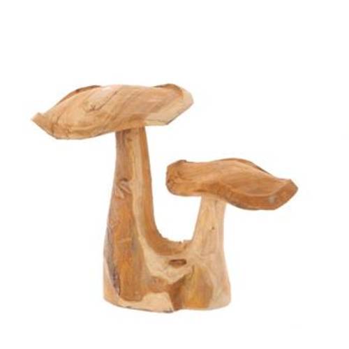 Teakholz Pilz natur 35x22x28cm