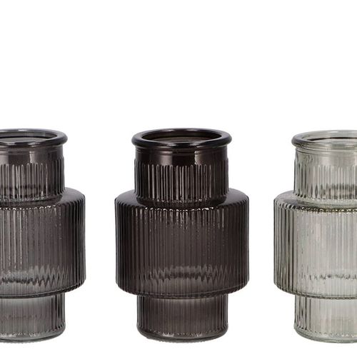 Glas Vase Karakum grau mix D20cm H31cm