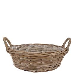 Korb Henkel Rotan braun D25cm H13cm