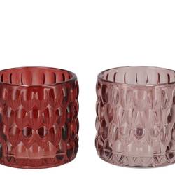 Glas Teelicht Jazz Bubbles Pink mix D10cm H09cm