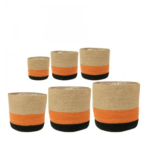 Korb Megan schwarz/orange 6/Set D28cm H28cm