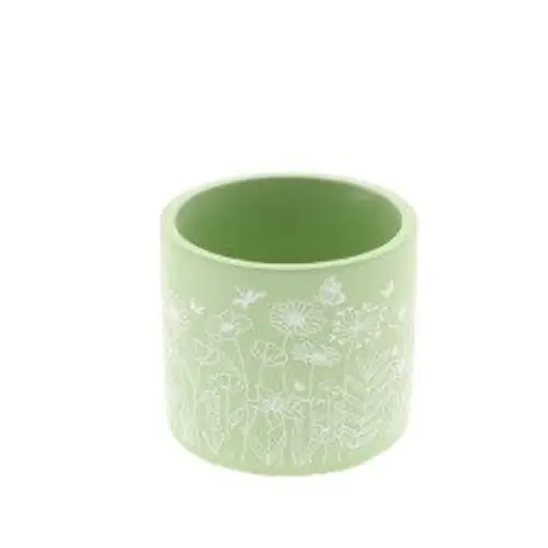 Keramik Übertopf Spring Garden grün D13cm H11cm