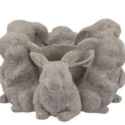 Übertopf Kaninchen Stein grau 26x21x13cm