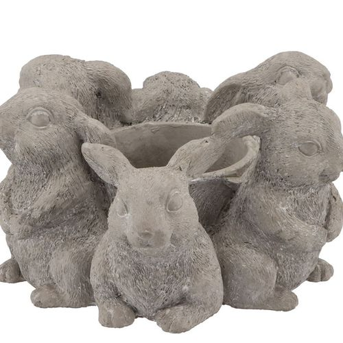 Übertopf Kaninchen Stein grau 26x21x13cm