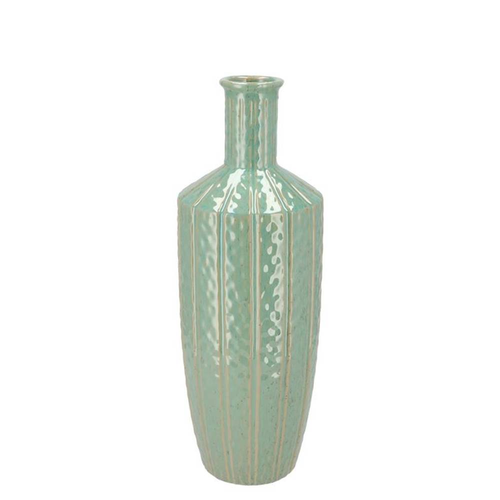 Keramik Vase Sifan Aqua grün 13x13x37cm
