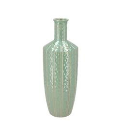 Keramik Vase Sifan Aqua grün 13x13x37cm