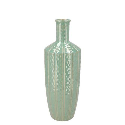 Keramik Vase Sifan Aqua grün 13x13x37cm