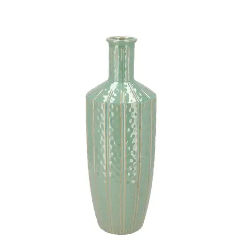 Keramik Vase Sifan Aqua grün 13x13x37cm