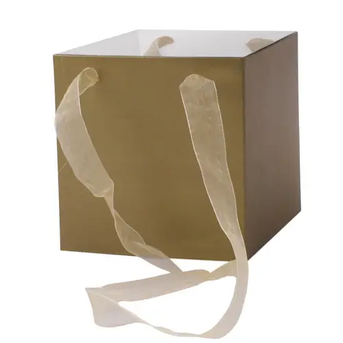 Tasche Glossy gold 16x16x16cm 