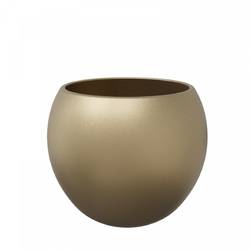 Keramik Bowl Übertopf gold D12.5/15 H13cm  