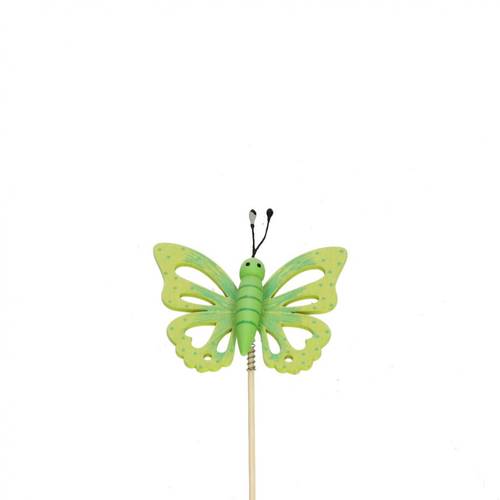 Schmetterling auf Stab grün L12cm 07cm