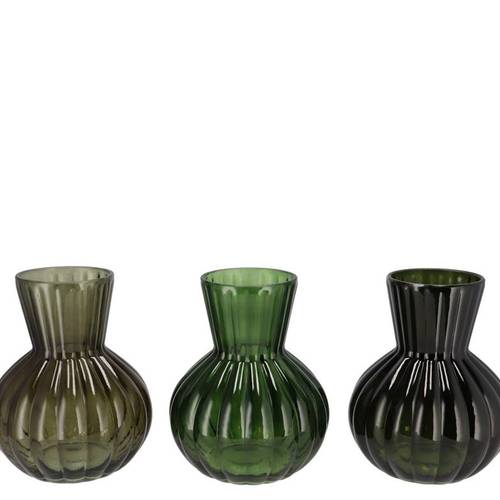 Glas Vase Feline mix grün D14cm H17cm