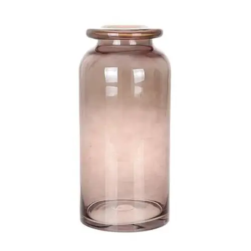 Glas grau Vase Sweetie taupe D15cm H31cm