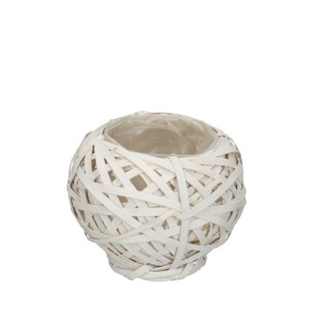 Korb Bal weiss D18cm H14cm