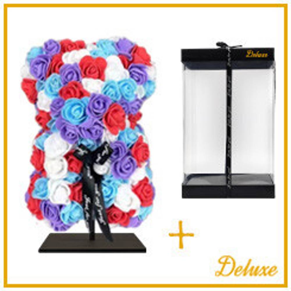 Foam Bär Rosen lila mix +Standard 25cm