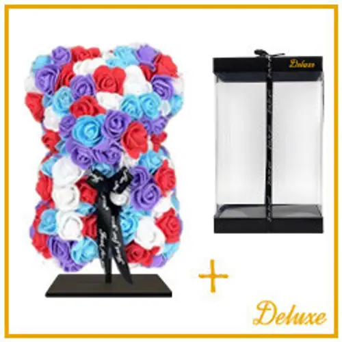 Foam Bär Rosen lila mix +Standard 25cm