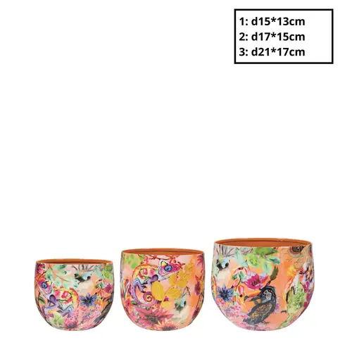 Metall Topf Tropical 3/Set D21cm H17cm