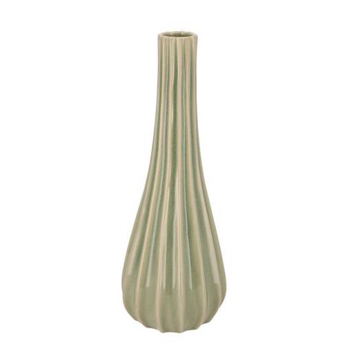 keramik Vase Gia Stripes grün 14x14x36cm